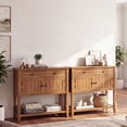 thumbnail image 4 of Costway Mid-Century Console Table with 2 Drawers, 2 Cabinets & Bottom Shelf for Hallway, 4 of 10