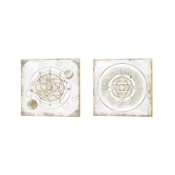 Isabelle Z 'Golden Galaxy' Canvas Art (Set of 2)
