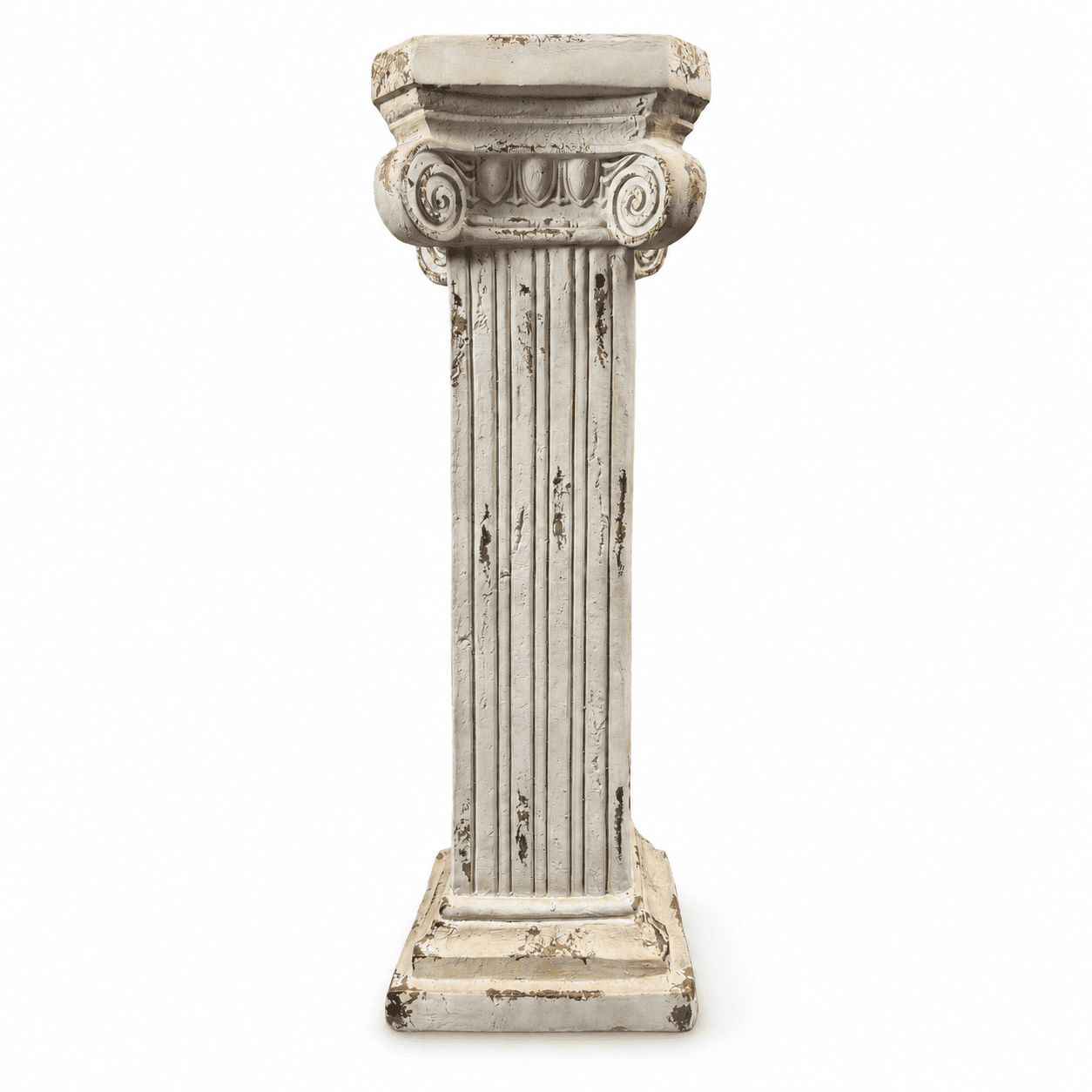 Aukfa 38.18" MGO Roman Column Planter Urn, Antique Garden Pedestal,Antique White