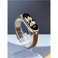 thumbnail image 6 of KOMI Strap for Xiaomi Mi Band 8 /Mi Band 9 Genuine Leather Replacement Straps for Mi Fit Band 9/8 Breathable SmartWatch Straps Wristband Bracelet Black, 6 of 9