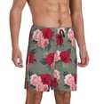 thumbnail image 2 of Sikiie Rose Flowers Mens Pajama Shorts, Lightweight Lounge Pant with Pockets Soft Sleep Pj Shorts for Men4X-Large, 2 of 6