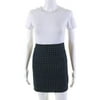 Pre-owned|Paco Rabanne Womens Geometric Front Slit Mini Skirt Blue Yellow Size 8