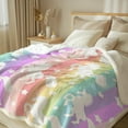 thumbnail image 2 of Unicorn Blankets and Throws Rainbow Unicorn Sherpa Blanket Super Soft Cozy Plush Fleece Blanket Fantasy Girls Room Decor, Gallop Rainbow Baby(30"x40"), 2 of 6