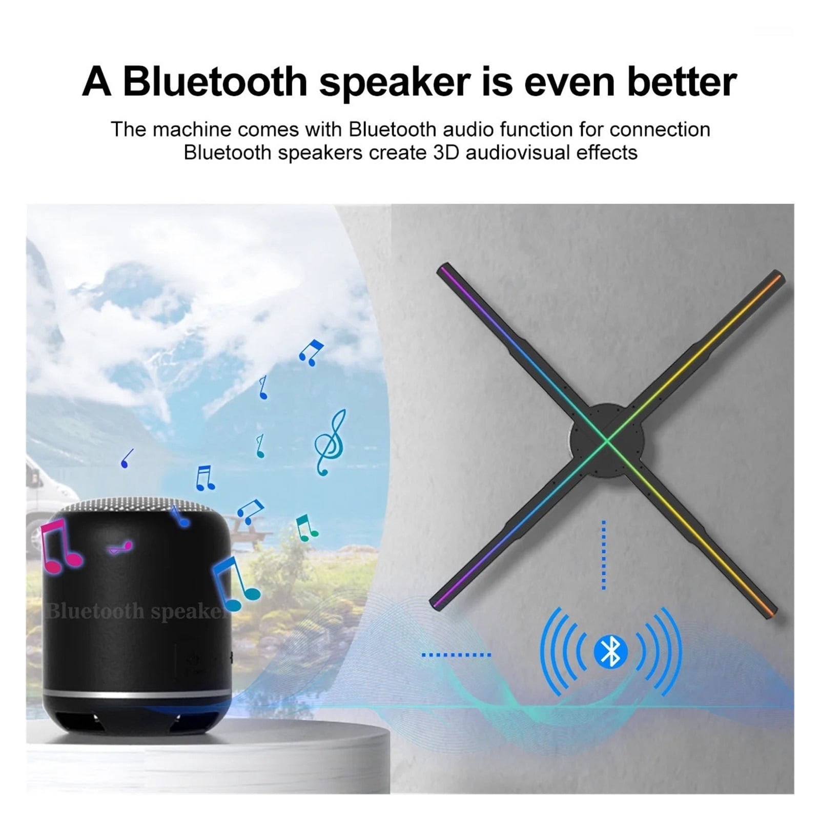 Holographic Fan, 65cm 3D Hologram Fan LED Illuminated Sign Holiday Advertising Lights Remote Control Display Image Video Hologram Projecter ,Creating Good Attraction