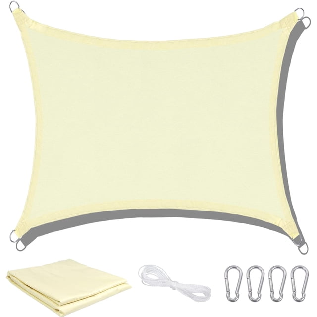 Toldo rectangular impermeable de 3 m x 4 m, cubierta de sombra para patio trasero, toldo solar con cuerdas, 95% de bloqueo UV, cubiertas de pérgola para jardín al aire libre, balcón, patio, color