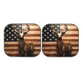 thumbnail image 3 of Uemuo Deer American Flag Vintage Printed 2 PCS Car Windshield Sun Shade, Auto Sun Heat and UV Rays Blocker, Foldable Automotive Front Window Sunshade Protector, 3 of 7