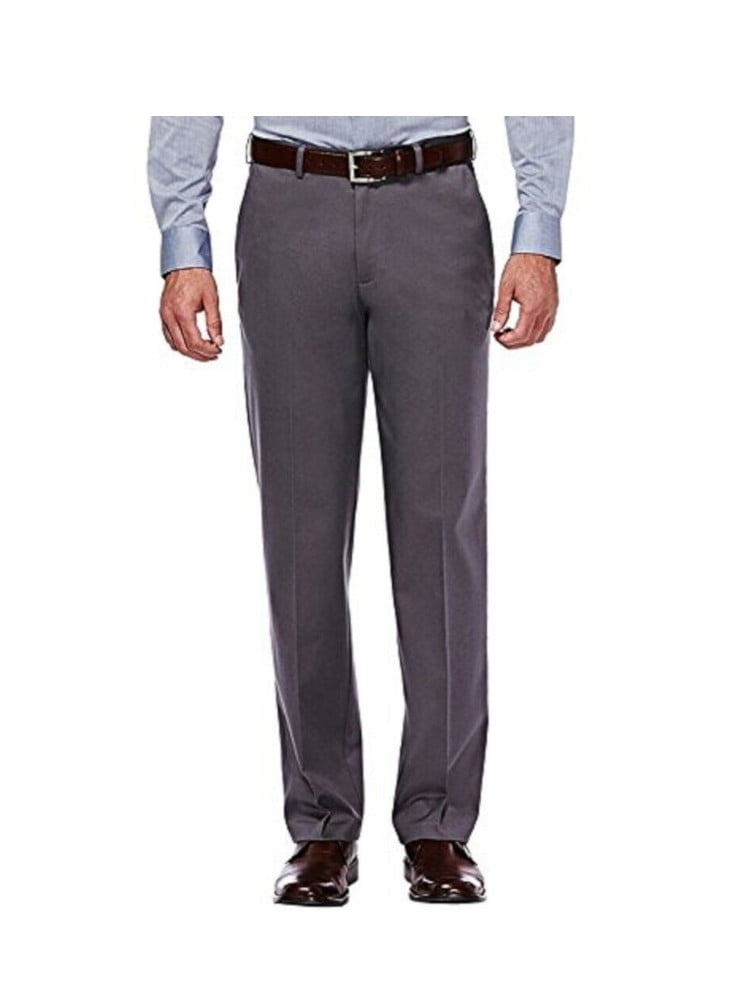 Haggar Mens Size 34 x 30 Performance Comfort Casual Straight Fit Pants