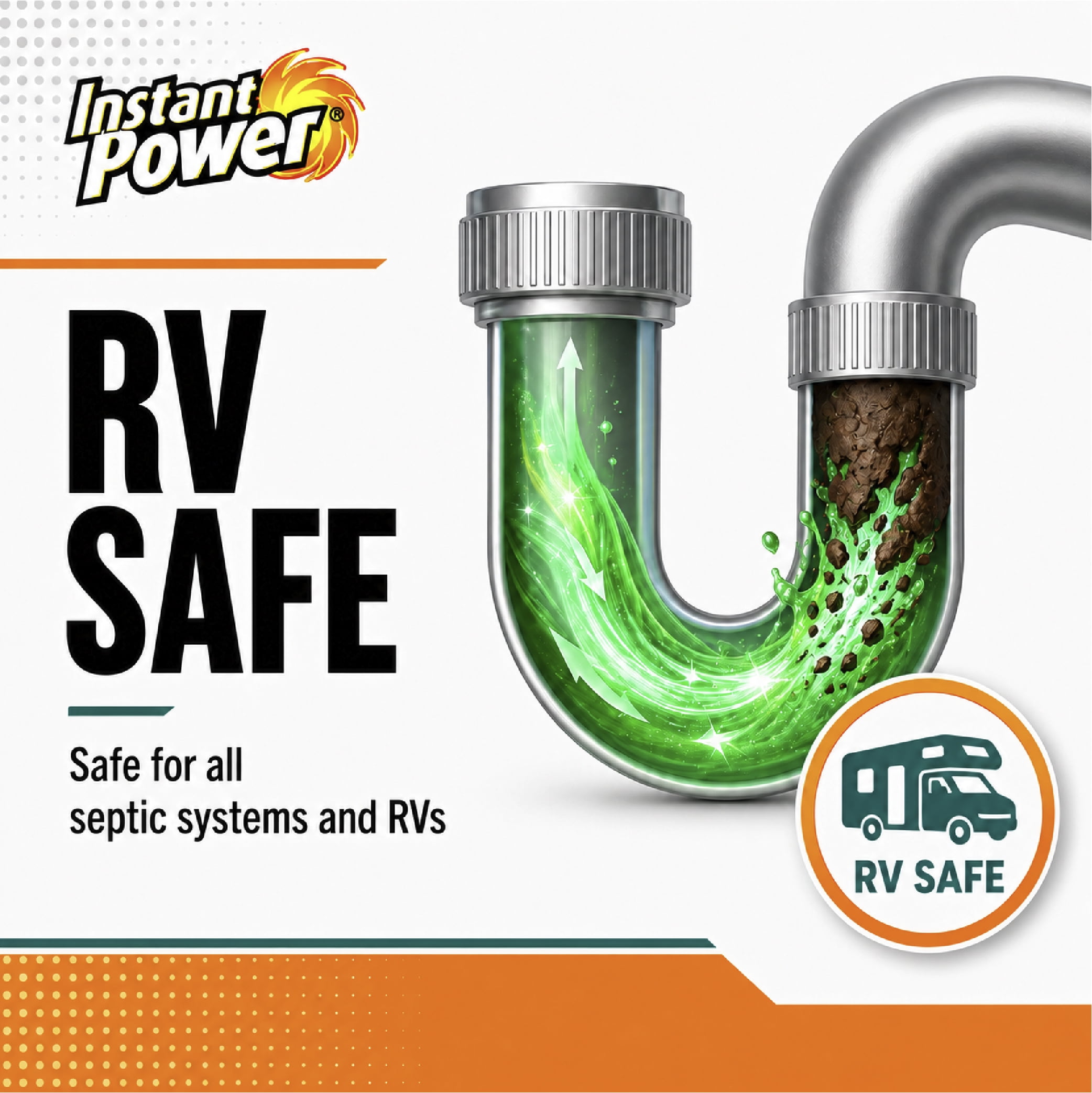 (2 pack) Instant Power Septic Shock, Super Charged for Clogged Septic System, 67.6 fl oz (2 Liter)
