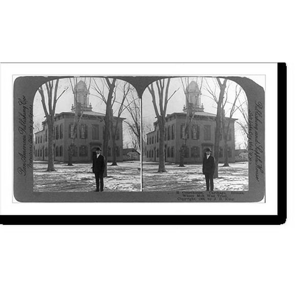Historic Print, Courthouse, Carthage, Illinois, where mob was tried, 18" x 24"