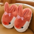 thumbnail image 2 of Odeerbi Toddler Boys Girls Cartoon Fuzzy Slippers Children's Winter Warm Rabbit Slippers Non Slip Home Cotton Plush Slippers Hot Pink 2 Years, 2 of 4