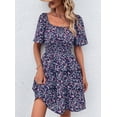 thumbnail image 4 of Vestido PRETTYGARDEN 2025 Floral de Verano con Escote Cuadrado Talla S - Azul, 4 of 8