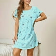 thumbnail image 5 of WTXUE Nightgowns & Sleepshirts for Women, Crew Neck Nighties for Women Cotton Nightdress Sleep Tee Print Nightshirt Soft Sleepwear Short Sleeve (Mint Green, S), 5 of 7