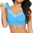 thumbnail image 2 of Wireless Bras for Women - Zen Chic Seamless Padded Push Up Bra, Smoothing Back Fat Full Coverage No Underwire Comfortable Everyday Bras Sky Blue 38, 2 of 6
