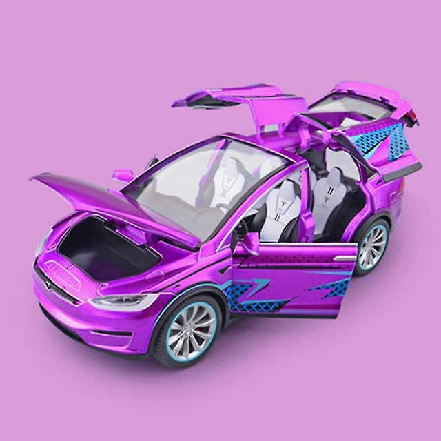 1:20 Tesla Model X Alloy Car Model Diecast Metal Toy Modified Vehicles Car Model Simulation Collection Sound Light Kids Toy Gift