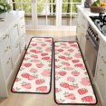 thumbnail image 4 of Kitchen Rugs Sets Of 2,Strawberry Plants Fruit Light Pink Pattern Anti Fatigue Kitchen Mat Rugs Non Slip Washable,Decorative Kitchen Floor Mats for Kitchen,Sink,Laundry,17"x47"+17"x47", 4 of 5