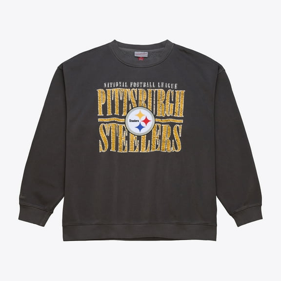 Men's Mitchell & Ness Black Pittsburgh Steelers Downtown Collection Fleece Sweatshirt