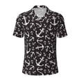 thumbnail image 2 of Daiia Anchors Pattern Men’s Polo Shirts,Solid Deck Shirt,Classic Fit, Breathable Cotton Polo for Casual and Sport Wear-, 2 of 9