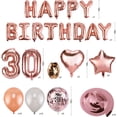 thumbnail image 2 of HOWAF Rose Gold 30th Birthday Decorations for Women and Girl Birthday Party Supplies 59 Pack with Happy Birthday Banner Hanging Swirl Confetti Latex Balloons Star Heart Foil Balloons, 2 of 6