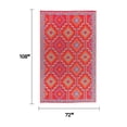 thumbnail image 3 of Fab Habitat Outdoor Rug - Waterproof, Fade Resistant, Crease-Free - Premium Recycled Plastic - Vintage Boho Kilim - Large Patio, Deck, Sunroom, Camping, RV - Lhasa - Orange & Violet - 6 x 9 ft, 3 of 10