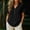 Black, variant on Babydoll Tops for Women White Ruffle Trim Button V Neck Short Sleeve Summer Tops Pleated Peplum Cute Tunic Blouse