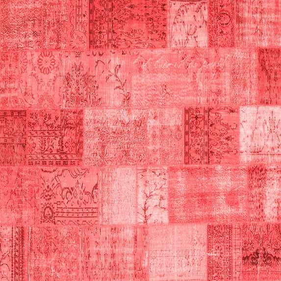 Ahgly Company Indoor Square Patchwork Red Transitional Area Rugs, 8' Square