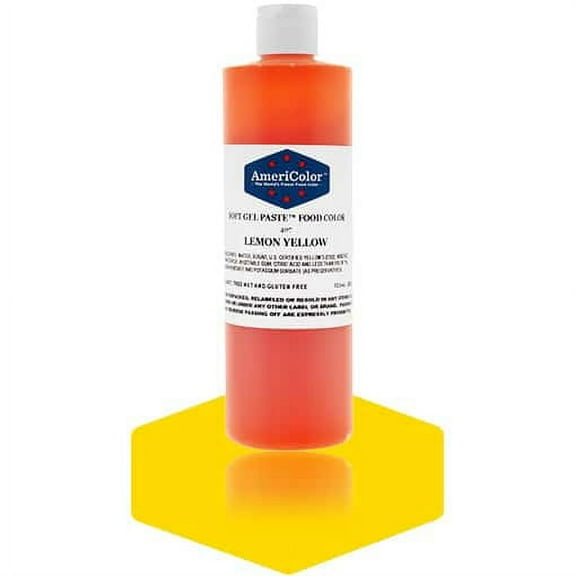 AmeriColor, Soft Gel Paste Food Color, Lemon Yellow 13.5 oz
