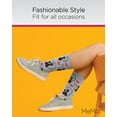 thumbnail image 5 of MeMoi Curly Q Love Cats Bamboo Blend Crew Socks - Womens - Female, One Size, Medium Gray Heather, 5 of 7