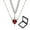 B, variant on Matching Couple Necklaces Set - His and Hers Linked Heart & Dagger Two-Piece Tiered Necklace for Dating Anniversaries Valentines Gifts (Necklace*2, Red Heart Dagger Design, Gift Box)
