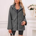 thumbnail image 5 of WTOBBY Women's Oversized Zip Up Hoodie with Fleece Lining, Long Sleeve Pullover Sweatshirt for Fall, Casual and Comfortable Jacket Style,Dark Gray S, 5 of 7