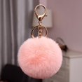 thumbnail image 5 of LLavero de piel de conejo Artificial para mujer, llavero con bola de felpa esponjosa, decoración para llaves de coche, bolso de mano, 5 of 5