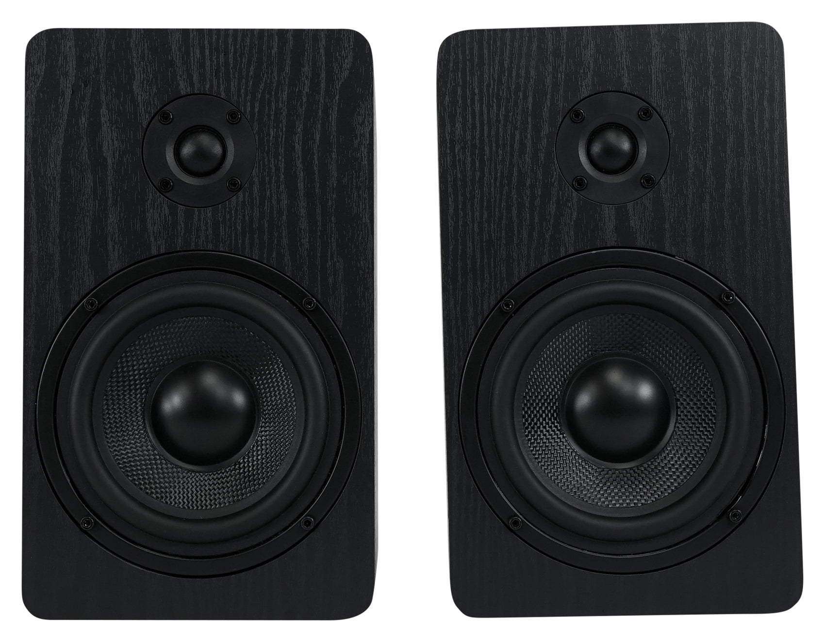 Pair Rockville RockShelf 54B Black 5.25" Home Bookshelf Speakers w/21" Stands
