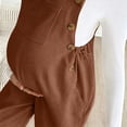 thumbnail image 3 of Women's Maternity Corduroy Sleeveless Overalls Fall Adjustable Strap Cuffed Ankle Fashion Casual Pregnancy Jumpsuit S-XXL, 3 of 7