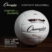 Champion Sports VB Pro Comp Series Indoor Volleyball, Official Size - Durable, Soft-Touch Volleyballs with Composite Synthetic Leather Cover - Premium Volleyball Equipment and Gear - Green/White