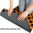 thumbnail image 3 of Orange and Black Checkered Pattern Hot Yoga Mat Towel Non Slip for Hot Yoga - Quick-Drying Yoga Mat Cover with 4 Corner Pockets with Travel Bag - Hot Yoga Towel Non Slip 70"x26", 3 of 6