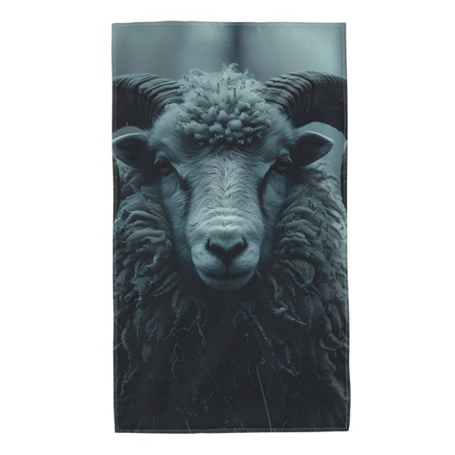 Fotbe Moody Ram Portrait Toalla Premium con Patrón, Toalla de Microfibra de Secado Rápido, Ligera y Altamente Absorbente (27.5x16in), Ideal para Uso Diario