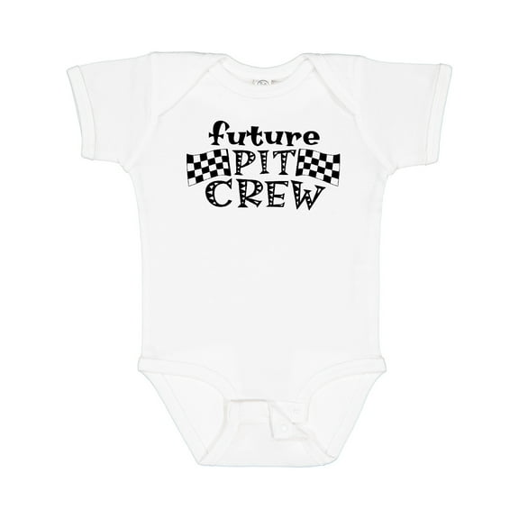 Inktastic Future Pit Crew Racing Flags Boys or Girls Baby Bodysuit