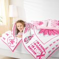 thumbnail image 4 of Feelyou Pink Vibrant Sunflower Queen Comforter Set, Inspirational Words Bedding Sets, Hope and Love Theme Reversible Bedding Comforter Set, Microfiber Bedroom Decor, 3pcs, 4 of 8