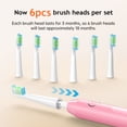 thumbnail image 6 of Fairywill Sonic Electric Toothbrush for Adults, Rechargeable with 6 Dupont Brush Heads, 47000 VPM, 5 Modes, Fast Charge,60-Day Battery, IPX7 Waterproof, Pink, 6 of 11
