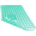 thumbnail image 1 of Yimobra Original Alfombra de baño y ducha 27,5 x 15,5 pulgadas Antideslizante con orificios de drenaje Ventosas Lavable a máquina Sin ftalatos Sin látex Sin BPA Verde transparente, 1 of 1