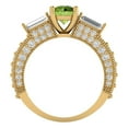 thumbnail image 4 of Clara Pucci 14K Yellow Gold 2.33ct Peridot Three-Stone Ring for Women, 4 of 8