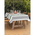 thumbnail image 4 of 60x102 Inch Outdoor Tablecloth with Umbrella Hole Zipper Rectangle Geometric Grey Rectangular Tablecloths Outside Waterproof Sage Green White Striped Minimalist Patio Table Cover for Picnic Party, 4 of 8