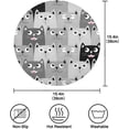 thumbnail image 4 of Coolnut Grey Cat Round Placemats Waterproof Non-Slip Washable Place Mats Polyester Table Mats Set of 1 Heat Resistant for Home Kitchen Holiday Party Home Decor Gifts, 4 of 7