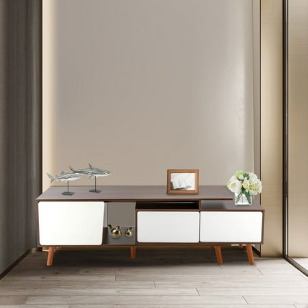 Expandable TV Cabinet Lowline Media Console Entertainment Unit Stand W/ 3-Door