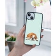 thumbnail image 5 of WIRESTER Shockproof Soft Rubber Cover Case for Apple iPhone 14 6.1" 2022, English Bulldog Dog Lying Down Looking Up On Aero Blue Background, 5 of 5