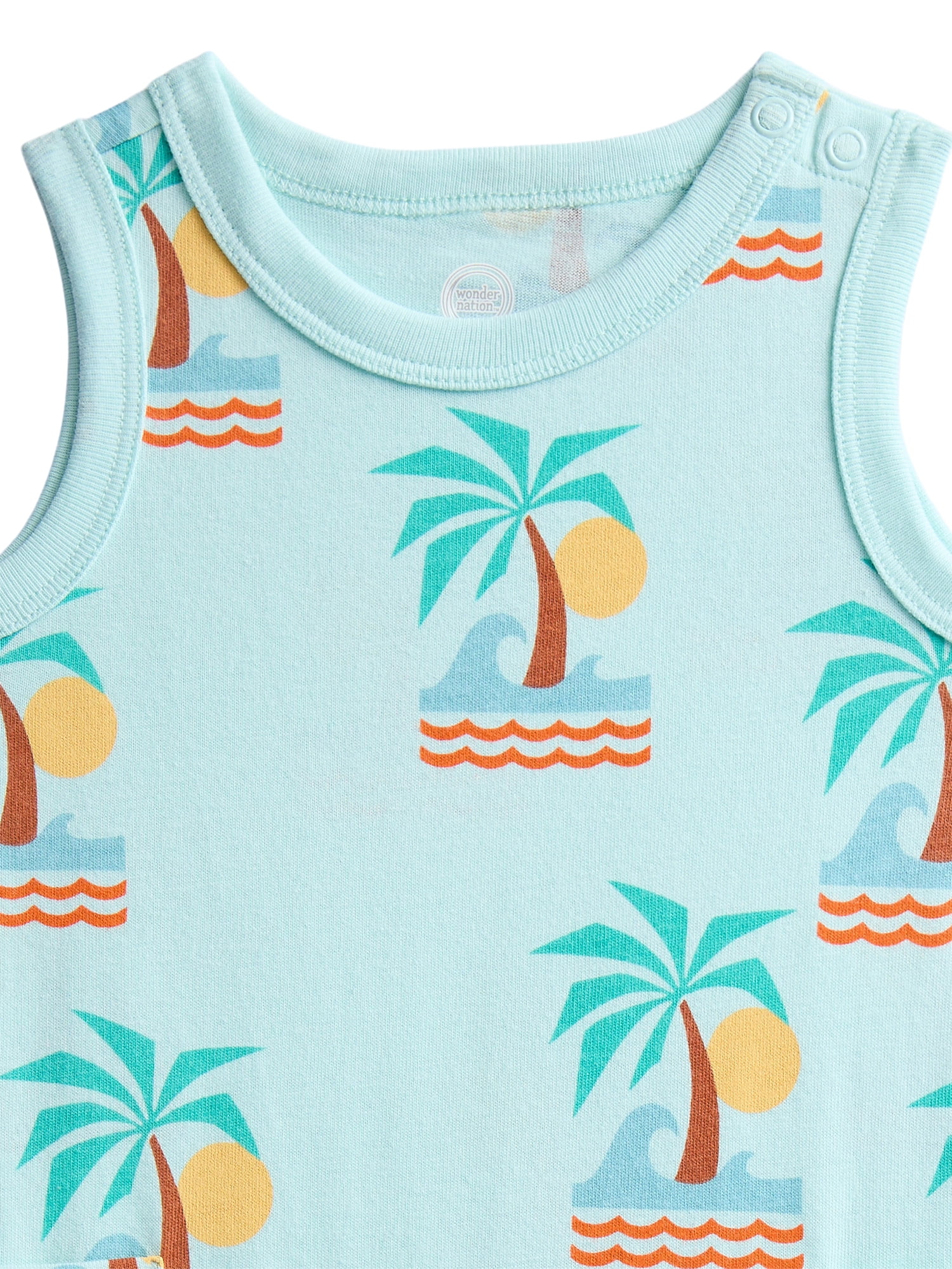 Wonder Nation Baby Boys' Print Tank Romper, Sizes 0M-24M