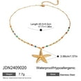 thumbnail image 2 of European And American Stainless Steel Colorful Beads Hammered Starfish Pendant Necklace, 2 of 2