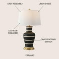 thumbnail image 4 of JONATHAN Y Julian 29" Traditional Classic Ceramic Urn LED Table Lamp, Black/Beige, JYL4026J, 4 of 7