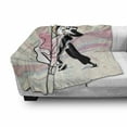 thumbnail image 3 of Modern Soft Flannel Fleece Throw Blanket, Vintage Style Drawn Romantic Danching Couple with Waltz Theme Words, Cozy Plush for Indoor and Outdoor Use, 60" x 80", Multicolor, by Ambesonne, 3 of 6