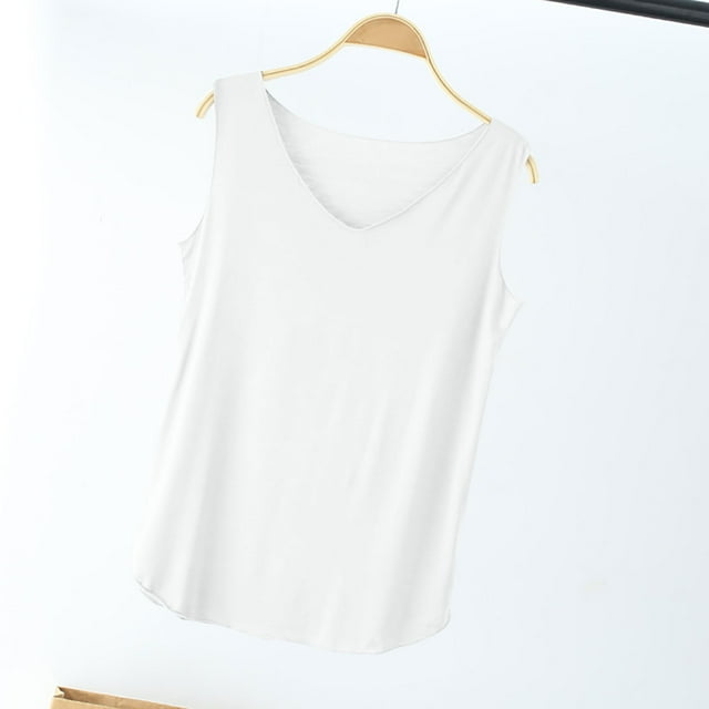 Débardeur pour Femmes, Camisole Unie pour Femmes Débardeur Ample Sans Manches à Col en V pour Femmes