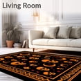 thumbnail image 2 of ODIKA 8'x10' Machine Washable Non-Slip Area Rug, Sinister Skull with Creepy Moons Gothic Accent High Traffic Rug with Pad, Orange, 514400, 2 of 8